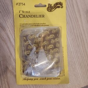 Vintage NWT 1":1' Scale Dollhouse Miniatures Working Chandelier w/Plug & Wire
